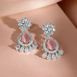 Rubans Rhodium Plated Cubic Zirconia Studded Jewellery Set image 2