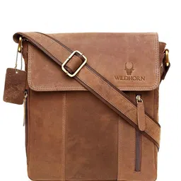 WildHorn Men Leather Textured Messenger Bag-image-70