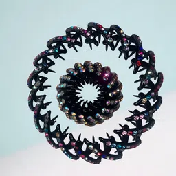 CHRONEX Women Set of 2 Spiral Embellished Expandable Ponytail Holder image 5