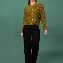 Chemistry Ribbed V-Neck Woollen Cardigan Sweater image 4
