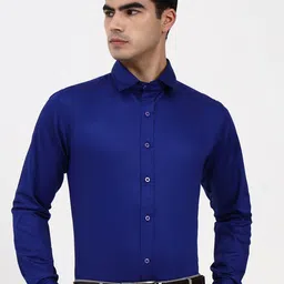 Ya Qalbi Men Premium Tailored Fit Solid Spread Collar Cotton Formal Shirt-picture-52