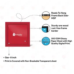 Indigifts Red & White 1 Pieces MDF Wall Photo Frames image 2