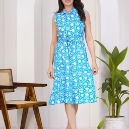 CORSICA Women Floral Print A-Line Dress-image-96