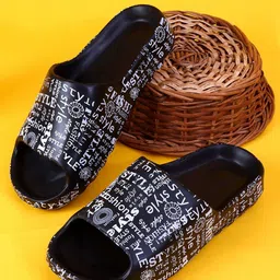 KAPYANSH Men Printed Rubber Sliders image 1