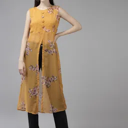 BAESD Floral Print Georgette Maxi Longline Top-picture-33