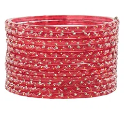 STYOLLO Women Pack Of 12 Red Glass Zircon Bangle image 3