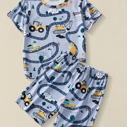 INCLUD Boys Printed Round Neck T-Shirt With Shorts-picture-35