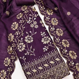 LeeliPeeri Designer Floral Embroidered Zari Unstitched Dress Material-picture-21