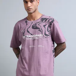 FROSEN FOX Men Graphic Printed Round Neck Cotton Oversized T-shirt-picture-19