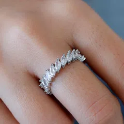LOLO LePA Women White & Silver-Plated Cubic Zirconia Brass Finger Ring-picture-41