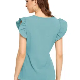 SZN Flutter Sleeve Ruffles Top image 3