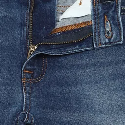 Allen Solly Junior Boys Skinny Fit Mid-Rise Dark Shade Low Distressed Stretchable Jeans image 3