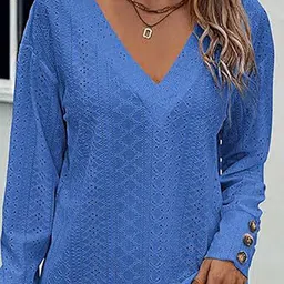 StyleCast x Revolte Women Self Design V-Neck Top image 4