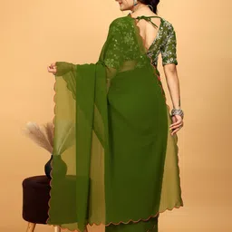 K 5 Fashion Embroidered Pure Georgette Saree image 4