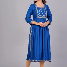 ANUTTARA FASHIONS Floral Embroidered A-Line Kurta image 3