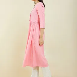 Soch Embroidered Straight Pleated Kurta image 3