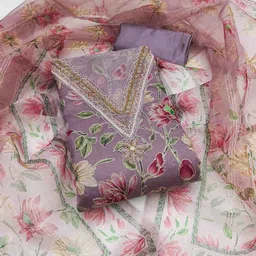 maroosh MarooshFloral Printed Beads And Stones Unstitched Dress Material-picture-54