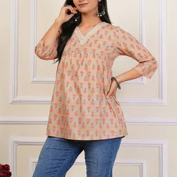 Kahili Art Print Ethnic Cotton Top image 3