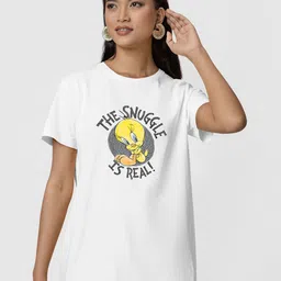 Jack Paris Women Relaxed Printed Casual T-Shirt-image-4