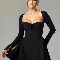 StyleCast Solid Bow Fit & Flare Mini Dress-picture-21