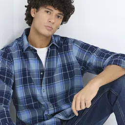 Pepe Jeans Checked Spread Collar Pure Cotton Regular Fit Shirt-picture-31