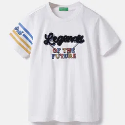 United Colors of Benetton Boys Typography Printed Round Neck Cotton T-shirt-picture-45