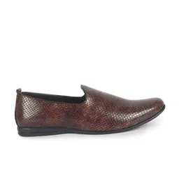 FAUSTO Men Textured PU Slip-On Mojaris Casual Shoes image 3