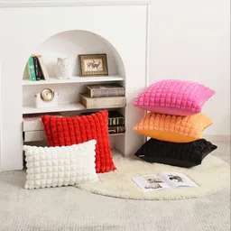 Vinayaka Fab Cream-Coloured Set of 2 Square Cushion Covers image 4