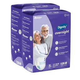 Dignity Set Of 2 Overnight Tape Style Adult Diapers- XL- 10 Pcs Each-image-4
