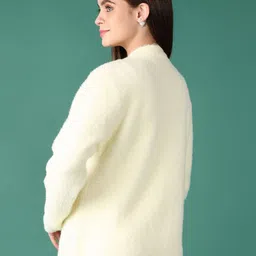 V-Mart Women Cotton Solid Round Neck Long Sleeves Cardigan Sweaters image 5