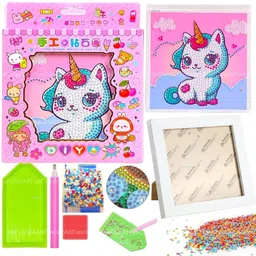 kiaraz DIY 5D Diamond Painting Kit for Kids (Mix Design) (Pack of 1) Embossed 7 inch x 7 inch Painting-picture-28