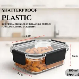 correct finds Polypropylene, Plastic Fridge Container - 350 ml image 4