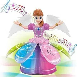 goshoppe enterprises Doll with Wings Interactive Revolving Cute Doll Colorful LED Lights image 1