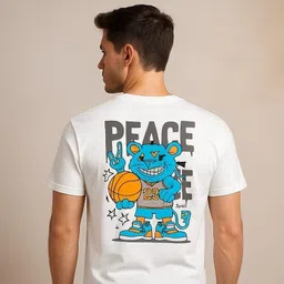 shivholic fashion Men Graphic Print, Printed Round Neck Pure Cotton White T-Shirt image 2