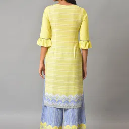 AURELIA Ethnic Motif Printed Bell Sleeves Straight Kurta image 4