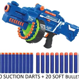 little finds Battery Operated Rechargeable Toy Gun with 20 Foam & 20 Suction Dart Bullets Guns & Darts image 4