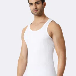 van heusen innerwear Van Heusen Men White Solid Antibacterial Quick Dry Vest 8905325972075 image 3