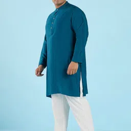 Big Hello - The Plus Life Band Collar Straight Kurta image 5