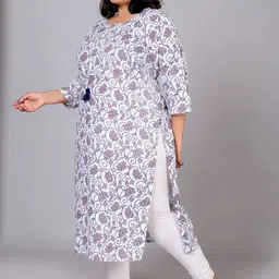 HIGHLIGHT FASHION EXPORT Floral Printed Gotta Patti Straight Kurta image 3