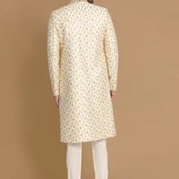 Manyavar Embroidered Art Silk Sherwani With Pyjama & Dupatta image 3