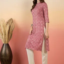 Anouk Ethnic Motifs Printed Mandarin Collar Straight Kurta image 3
