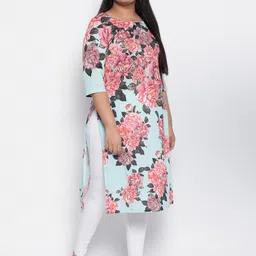 Amydus Plus Size Floral Printed Kurta image 3