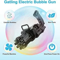 pepstter 8-Hole Electric Bubbles Gun for Boys And Girls, New Gatling Bubble Machine Water Gun image 5