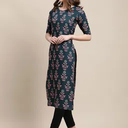 7threads KALINI Women Pack Of 2 Ethnic Motifs Printed Crepe Kurta image 3
