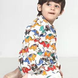 Polka Tots Kids Printed Regular Kurta with Dhoti Pants image 3