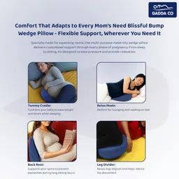 gadda co Pregnancy Pillow for Pregnant Women | Memory Foam Maternity Pillow Memory Foam Solid Pregnancy Pillow Pack of 1 image 5