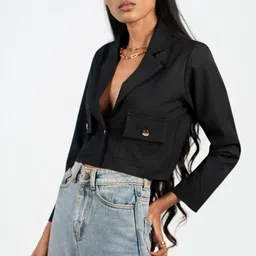 color capital Women Solid Single Breasted Casual Blazer image 1