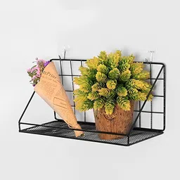 4tens Metal Wall Mounted Floating Shelves Self-Adhesive Home Decor Shelf Wall Decor Steel Wall Shelf-picture-14