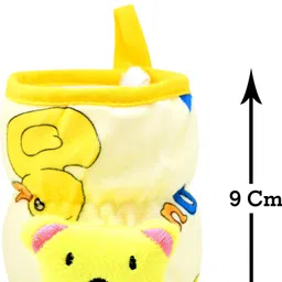 the little lookers Bottle Covers for Philips Avent/Broad Neck Soft Plush Stretchable Baby Feeding Bottle Cover with Strap for 125ml, 120 ml and 140 ml Feeders Pack of 2 (Yellow & Blue - 125 ML) image 3