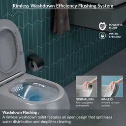 plantex Ceramic Wall Hung Commode/Western Commode for Toilet/Commode with Soft Closing Seat - P Trap (NCWH-1039) Western Commode image 5